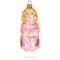 Angel in Pink Dress Glass Christmas Ornament